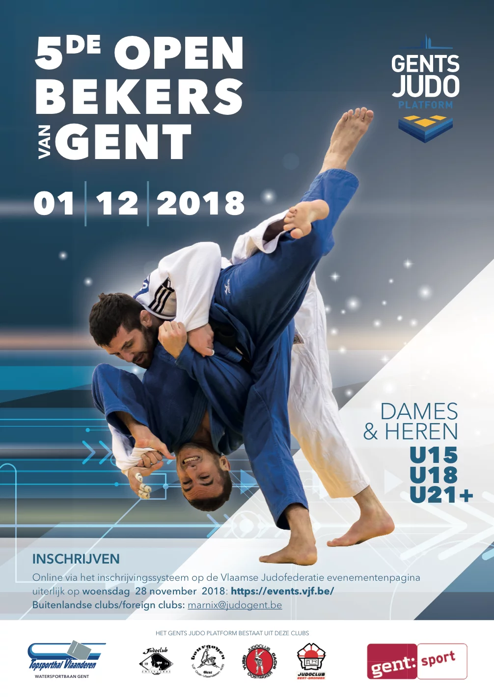 Affiche van de 5de Open Bekers van Gent op 1 december 2018