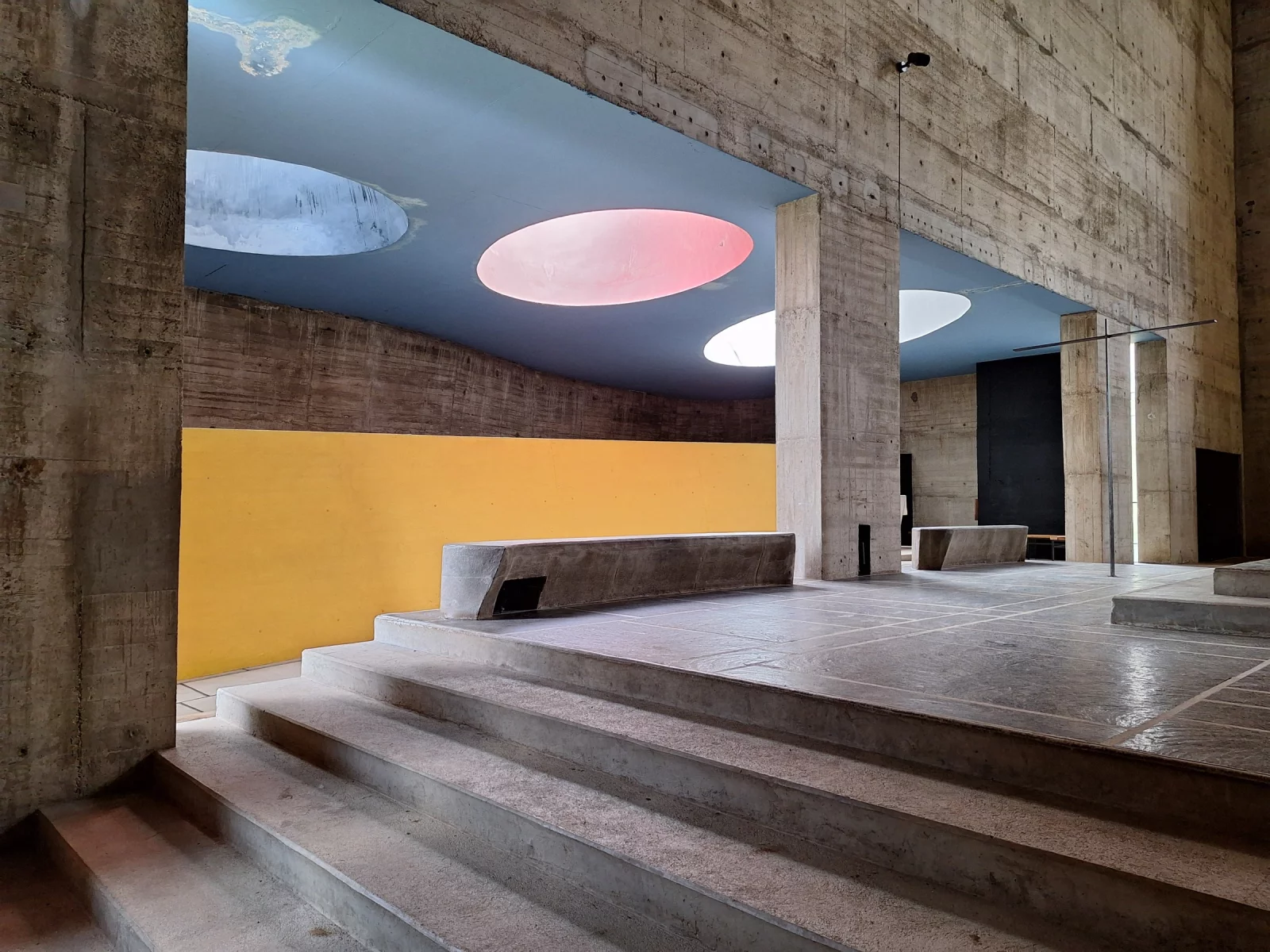 The light cannons in the crypt of the church