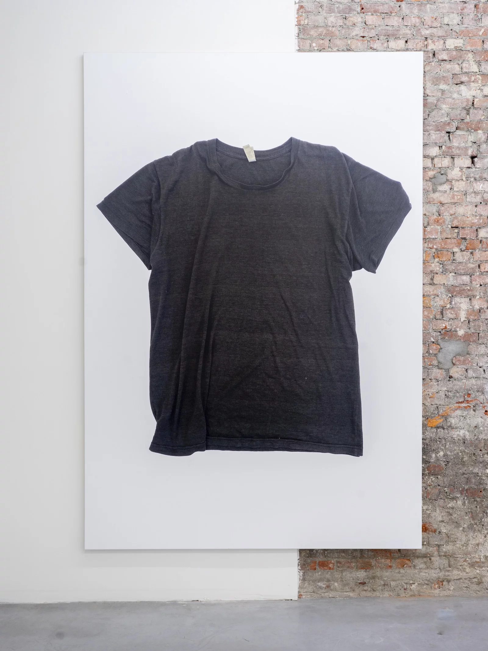 Black T-shirt on a white panel