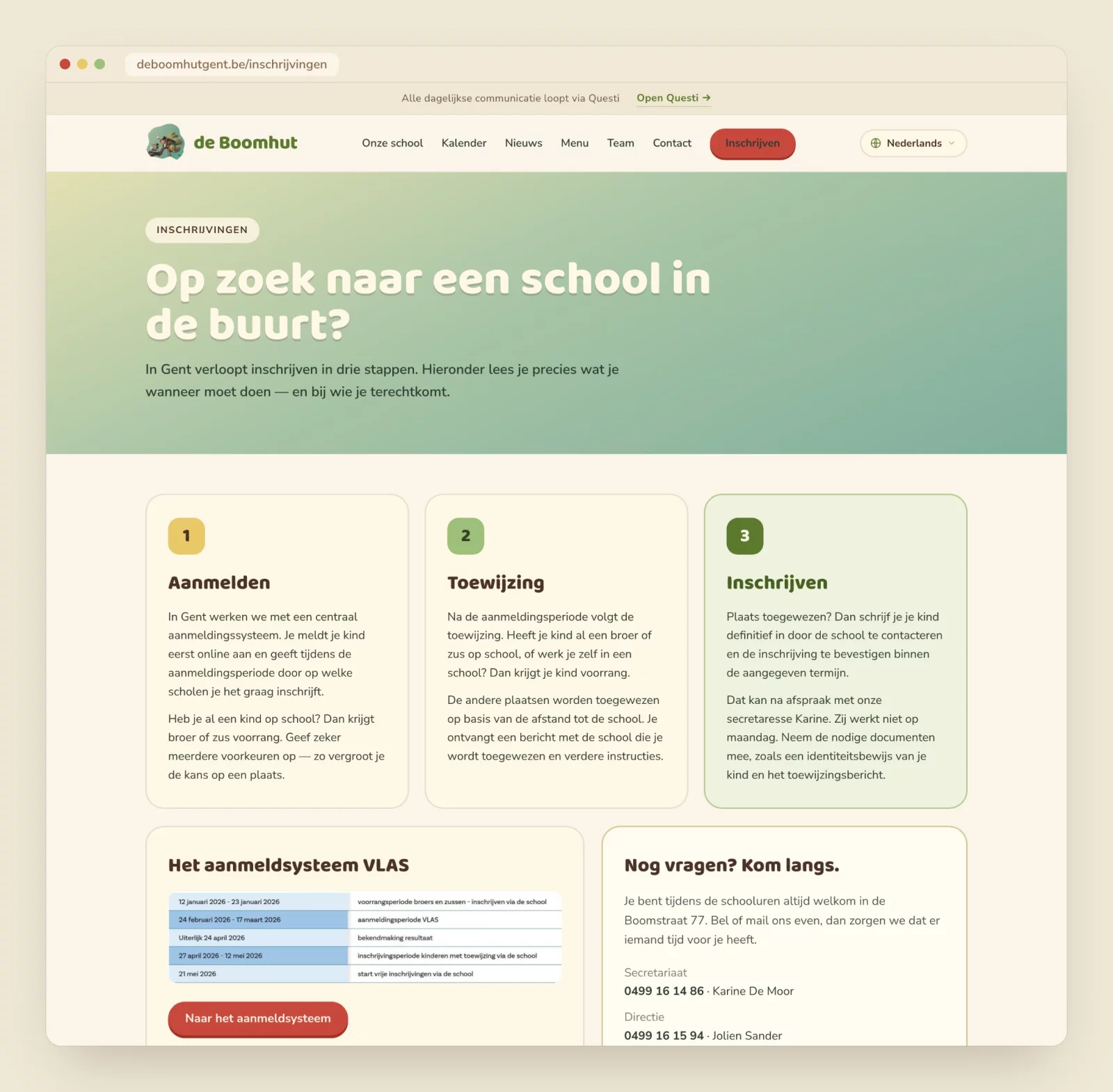 The enrolment page in three steps
