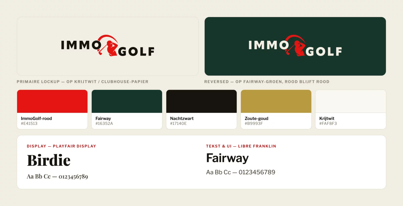 ImmoGolf logo, colours and typography